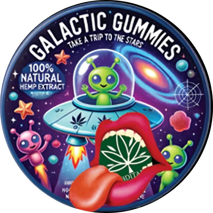 CBDITALY Galactic Gummies augsta stipruma kaņepju ekstrakta uztura bagātinātājs, 18+ produkts